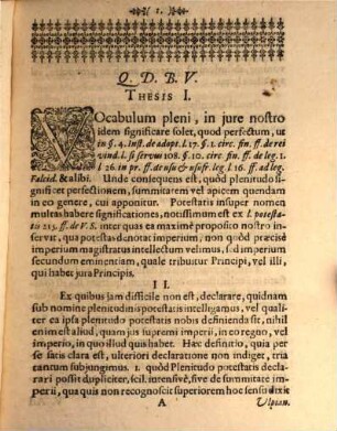 Disp. iur. de plenitudine potestatis