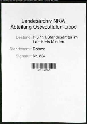 Sterberegister Standesamt Dehme