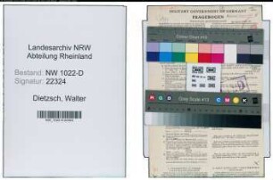 Entnazifizierung Walter Dietzsch , geb. 16.04.1891 (Lehrer)