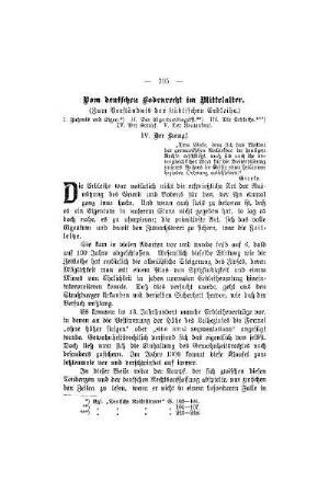 Vom deutschen Bodenrecht im Mittelalter