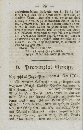 B- Provinzial-Gesetze.
