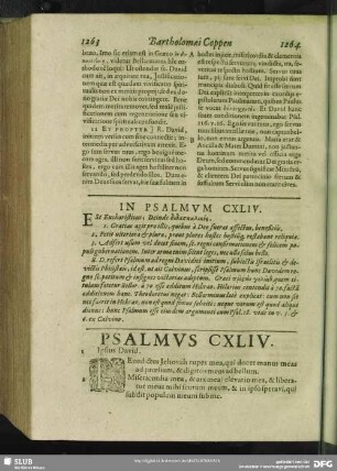 In Psalmum CXLIV.[i.e. CXLIII.] Psalmus CXLIV.[i.e. CXLIII.]