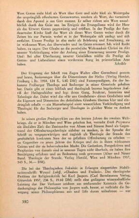 380-381 [Rezension] Lohff, Wenzel, Glauben und Freiheit