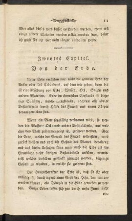 Zweytes Capitel. Von der Erde