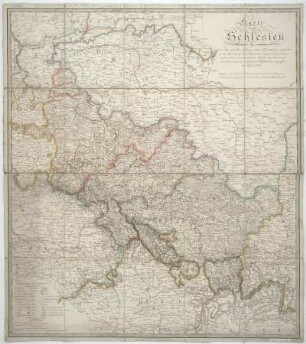 Karte von Schlesien, 1:580 000, Kupferstich, 1804