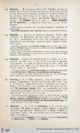 Livres, recueils et suites (Nr. 246-262)