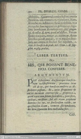 Liber Tertius. De His, Qui Possunt Beneficia Conferre