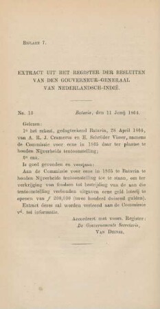 Bijlage 7. Extract uit het register der besluiten van den gouverneur-generaal van Nederlandsch-Indie