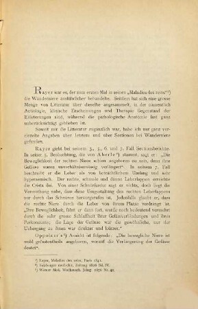 Ein Beitrag zur Anatomie und Aetiologie der beweglichen Niere : aus dem pathologischen Institute zu Kiel