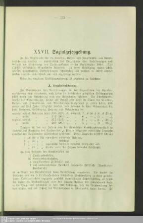 XXVII. Sozialgesetzgebung