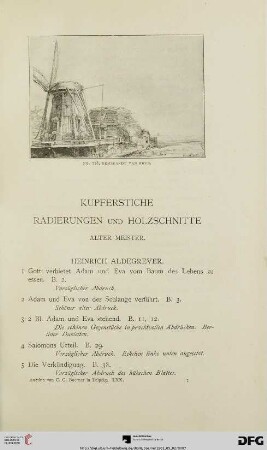 Kupferstiche – Radierungen und Holzschnitte alter Meister (Nr. 1-729)