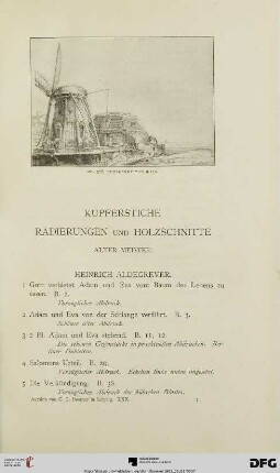Kupferstiche – Radierungen und Holzschnitte alter Meister (Nr. 1-729)