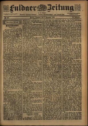 Zweite Ausgabe vom Samstag, den 08. November 1902.