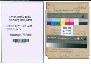 Entnazifizierung Wilhelm Bergmann , geb. 19.03.1898 (Bahnsekretaer)