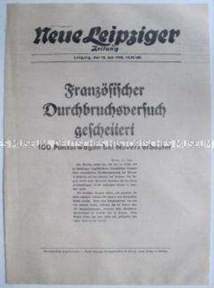 Extrablatt der "Neuen Leipziger Zeitung" zum Krieg in Frankreich