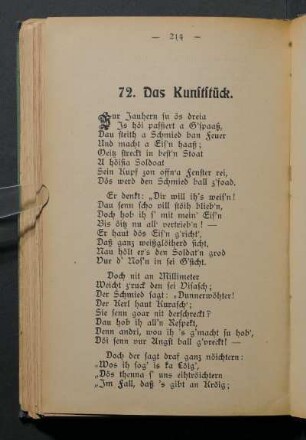 72. Das Kunststück.