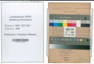 Entnazifizierung Friedrich Wilhelm Feldmann , geb. 30.03.1907 (Lehrer)