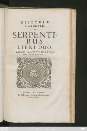 Historiae Naturalis De Serpentibus Libri Duo