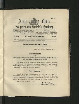 No. 171, 16. November 1904.