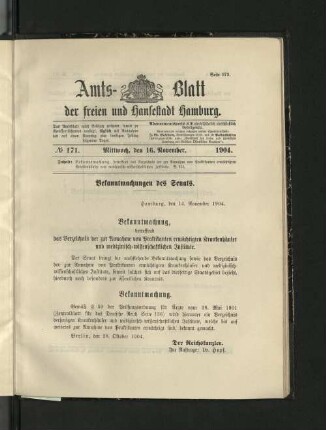 No. 171, 16. November 1904.