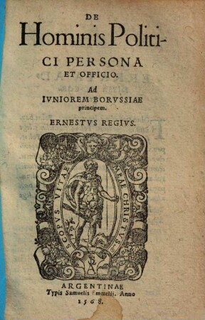 De hominis politici persona et officio : Ad juniorem Borussiae principem