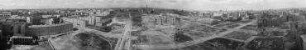 240° Panorama, Blick entlang der Lobeckstraße vom Landwehrkanal über die Freifläche Ritterstraße Richtung Otto-Suhr-Siedlung. Berlin-Kreuzberg, Wassertorstraße