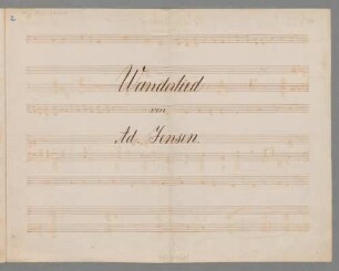 Wanderlied, V, pf - BSB Mus.ms. 10125 : Wanderlied // von // Ad. Jensen ; [caption title:] Wanderlied. Ad. Jensen. // W. Marsano