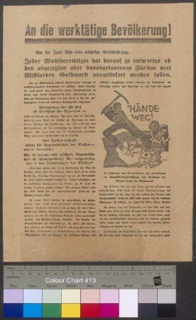 Flugblatt der KPD zum Volksentscheid für die Fürstenenteignung am 20. Juni 1926