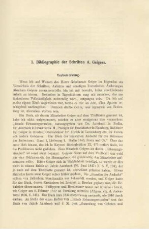 1. Bibliographie der Schriften A. Geigers