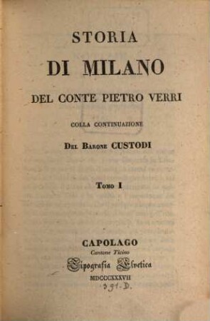 Storia di Milano. 1