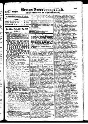1167.Ausgabe. Donnerstag, 21. September 1916
