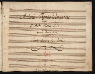Andante e Rondo ungarese; vla, orch; c-Moll; J 79; WeV N.7a