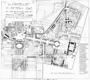 Ludwigslust, Planzeichnung der Anlage, im Herbst 1826