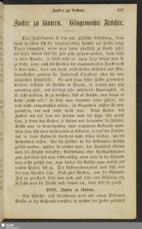 Zucker zu läutern. Eingemachte Früchte