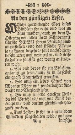 An den günstigen Leser