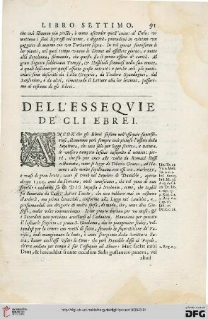 Dell’ esseqvie de gli Ebrei