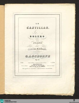 Le Castillan : Bolero pour piano; op. 38
