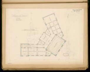 Rathaus, Nauen Monatskonkurrenz August 1885: Grundriss Obergeschoss; Maßstabsleiste