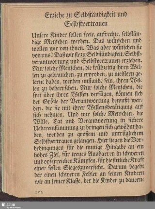 Erziehe zu Selbständigkeit und Selbstvertrauen