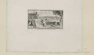 La Géometrie et les fortifications, aus: "Allegorien der Wissenschaft", erschienen in: Fontenelle, "Oeuvres diverses", Den Haag 1728–1729