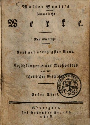 Erzählungen eines Großvaters aus der schottischen Geschichte : aus d. Engl. übers., 1