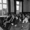 Amtsgericht: Königstraße: Amtseinführung Leiter Richter Werner Finke: im Beisein von Ministerialrat Kiesing, Oberstaatsanwalt Oswald Kleiner, Vorsitzender des Personalrats Gert Henning, Richter Eduard Dehns, Ministerialdirigent Karl Hirschmann, Präsident des Landgerichts Lübeck Herbert Tietgen, 5. Juni 1973