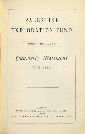 Quarterly statement. 1886 = Year 18