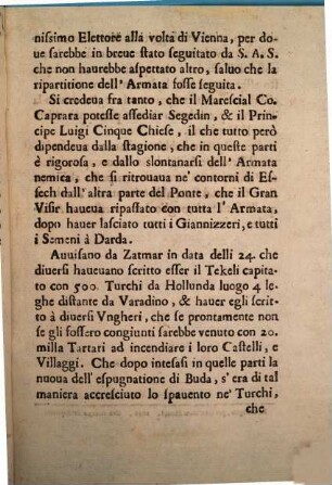 Giornale ... Dal Campo Cesareo .... 17, ... a Suipalanch in data delli 23. Settembre 1686