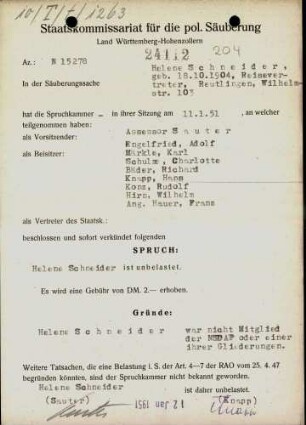 Schneider, Helene