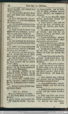 Der 90. Psalm. Gebet in Sterbens-Läuften