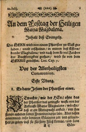 ... Theil Der Vbung- vnd Betrachtungen, Vor- vnd nach der Allerheiligsten Communion, 4,2. Welcher in sich begreifft die übrigen Kirchen-Fest