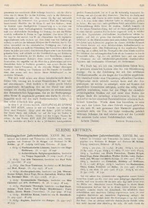 249-254 Kleine Kritiken