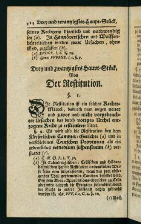 324-330, Drey und zwanzigstes Haupt-Stück, von der Restitution
