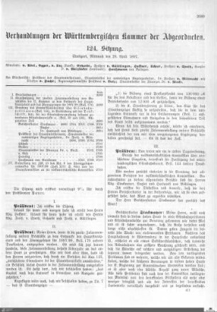 124. Sitzung, Stuttgart, 28.4.1897
